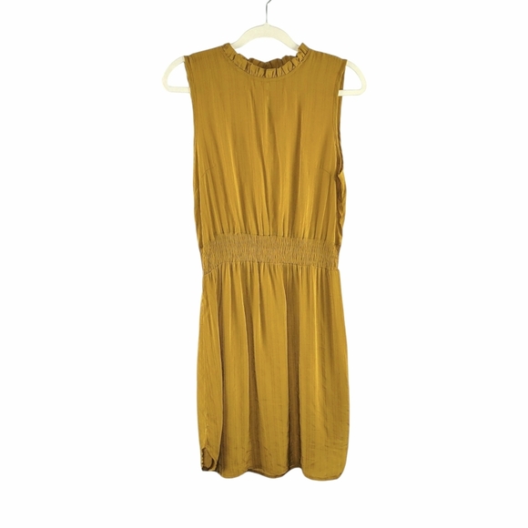 Shein Sleeveless High Neck Fit & Flare Knee Length Dress Mustard Women's L 8/10 - Picture 2 of 7
